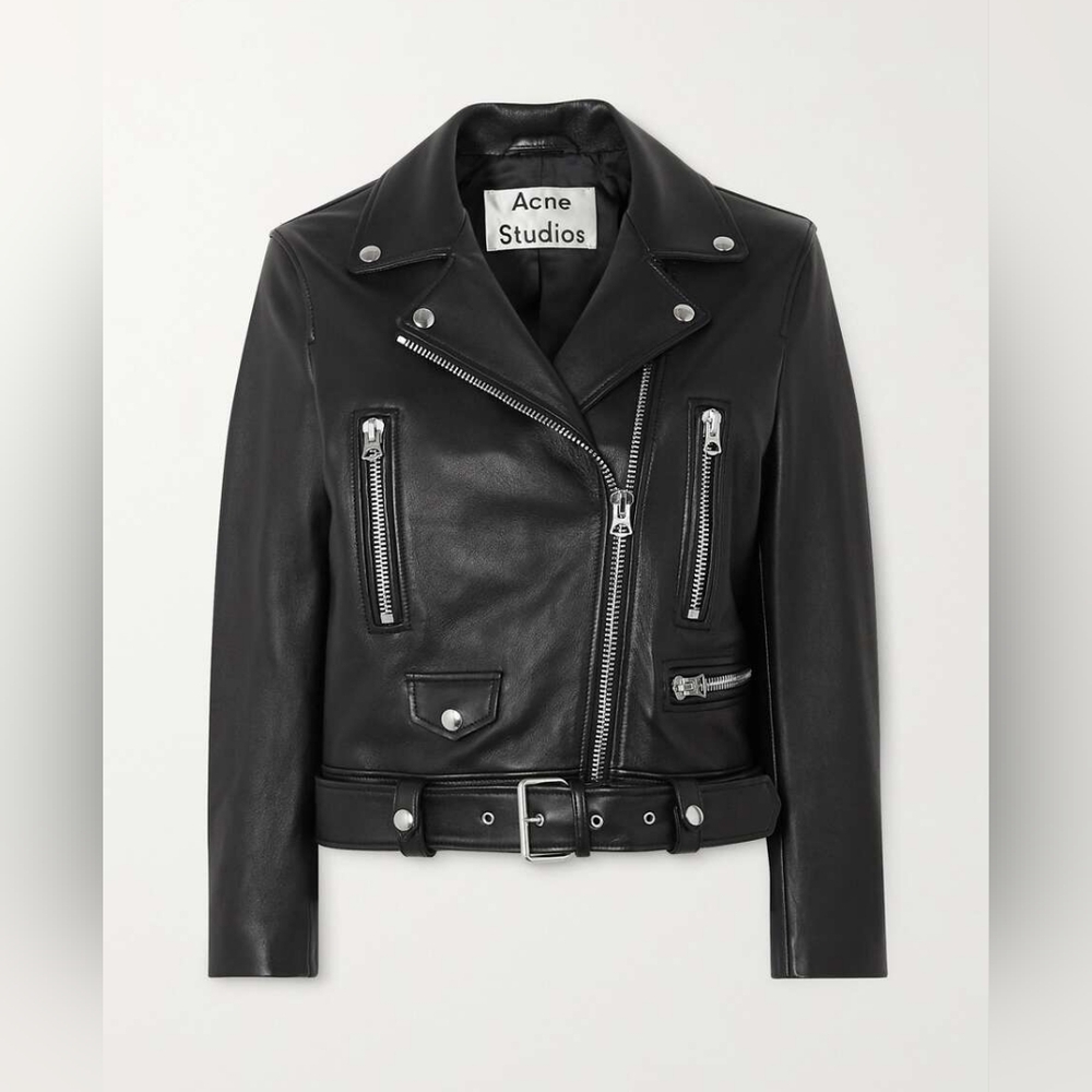 Acne Studios Mock Leather Biker Jacket – Lamb Leather (Size 36)
